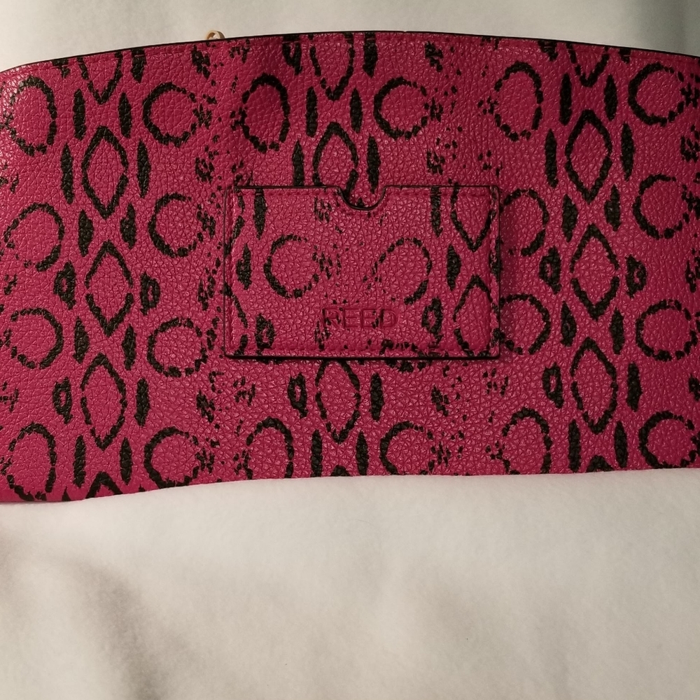 Reed large Pink and Black clutch